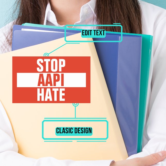 Stop AAPI Hate Rectangular Sticker (Please enjoy our design and see the others in the collection.)