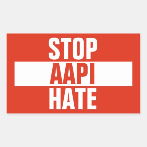 Stop AAPI Hate Rectangular Sticker