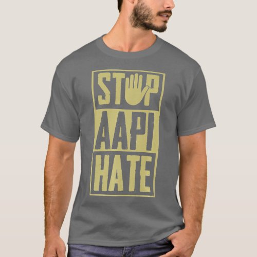 Stop AAPI Hate Stop Hand Sign Asian American Pride T_Shirt
