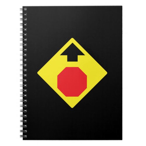 Stop Ahead Traffic Warning Sign  Spiral Notebook