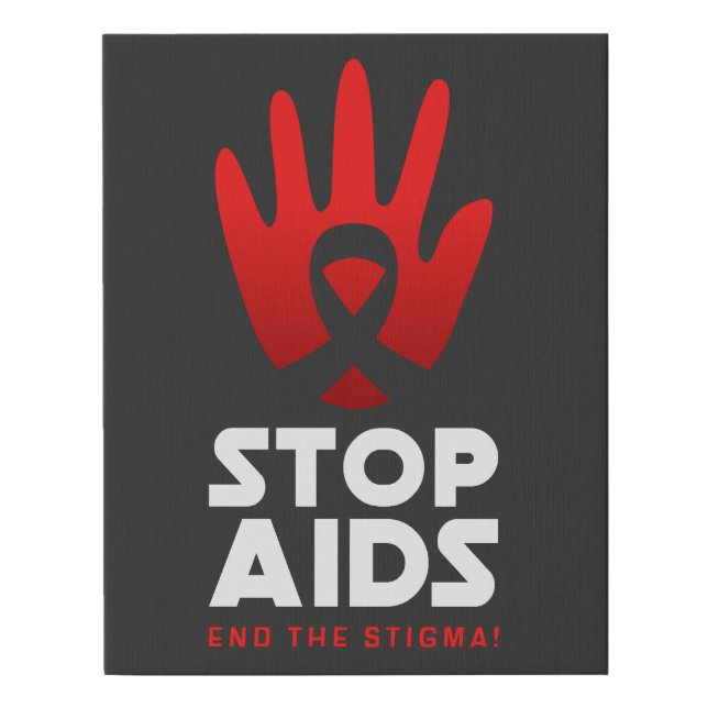 Stop Aids Faux Canvas Print (Front)