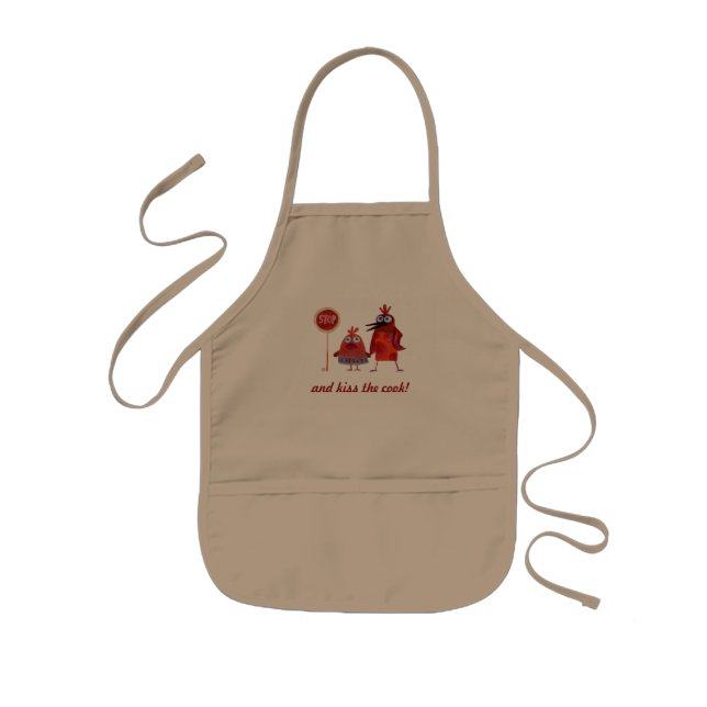stop and kiss the cook! kids' apron (Front)