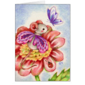 Stop and Smell the Flowers - Fairy Mouse Art Card (Front)