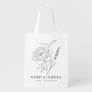 Stop and Smell the Flowers - Reusable Grocery Bag
