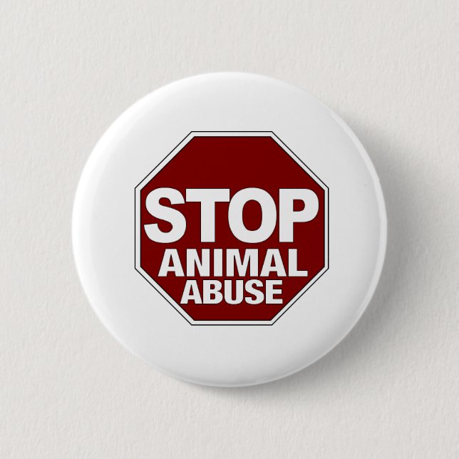 Stop Animal Abuse Button (Front)