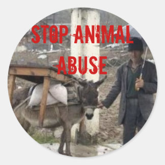 Stop Animal Abuse Classic Round Sticker