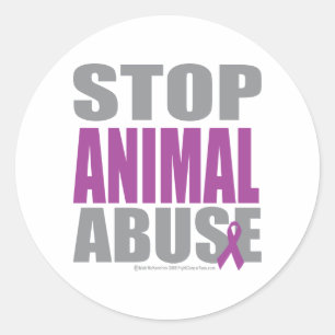 Stop Animal Abuse Classic Round Sticker