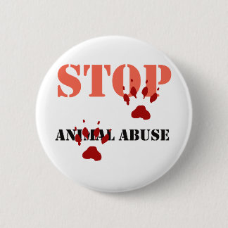 stop animal abuse pinback button