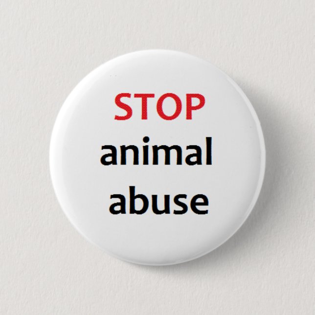 Stop Animal Abuse Pinback Button (Front)