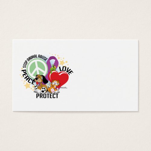 Stop Animal Abuse PLP Business Card Template