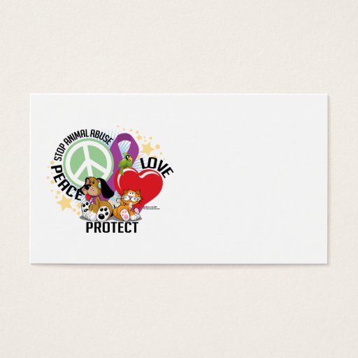 Customizable Stop Animal Abuse PLP Business Card Template