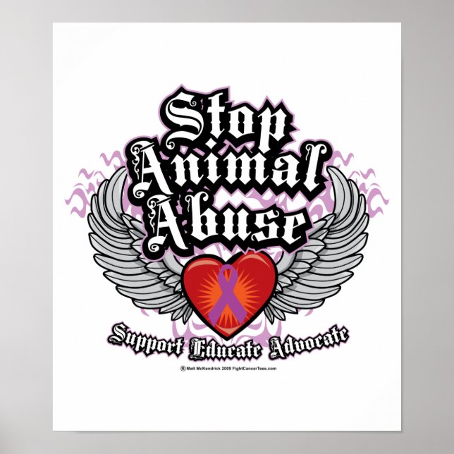 Stop Animal Abuse Wings Poster (Front)