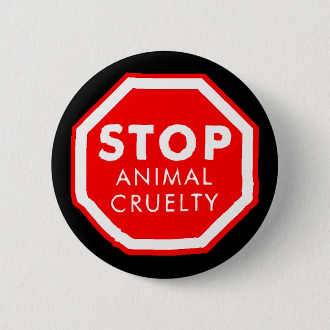 Stop Animal Cruelty Button (Front)