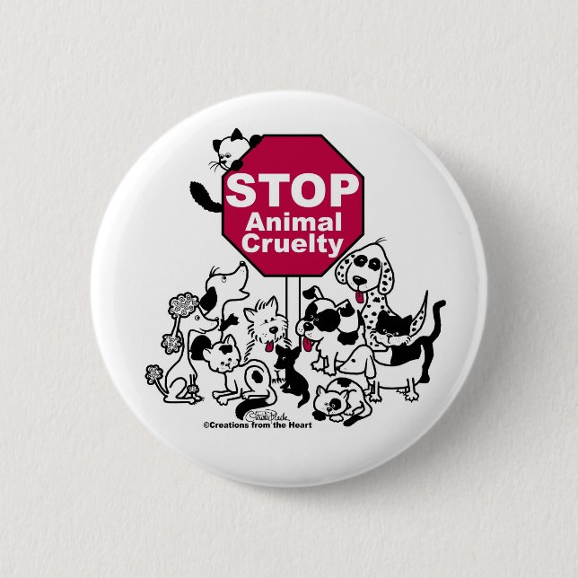 Stop Animal Cruelty Button (Front)