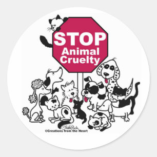 Stop Animal Cruelty Classic Round Sticker