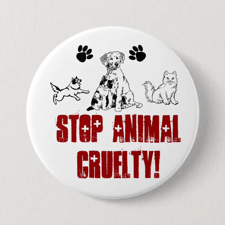 STOP ANIMAL CRUELTY! pin | Zazzle STOP ANIMAL CRUELTY! pin | Zazzle