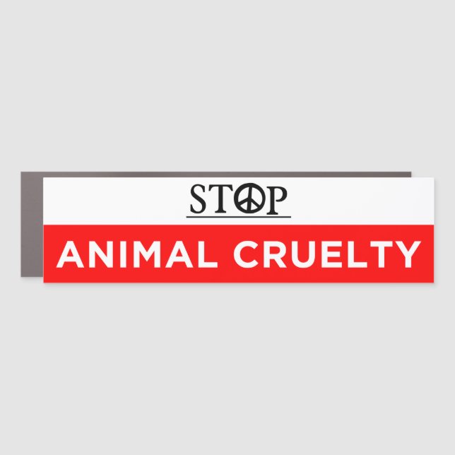 stop animal cruelty vegan car magnet (Front)