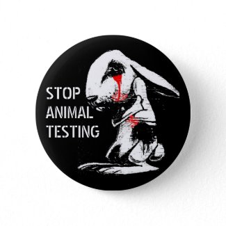 STOP ANIMAL TESTING button