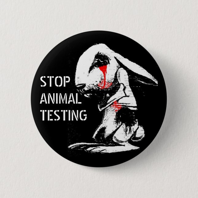 STOP ANIMAL TESTING BUTTON (Front)