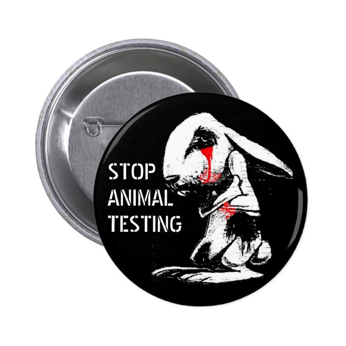 STOP ANIMAL TESTING BUTTON