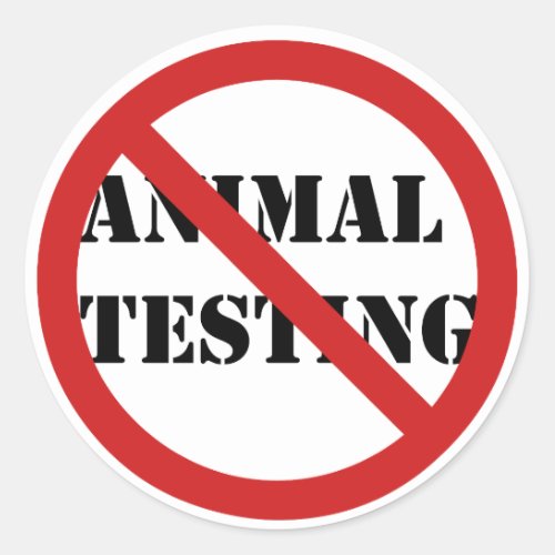 stop animal testing classic round sticker