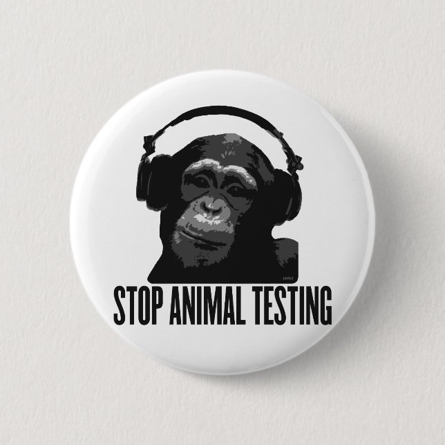 stop animal testing pinback button (Front)