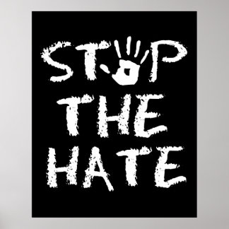 Stop Anti semitism Racism and Hate Stop The Hate Poster