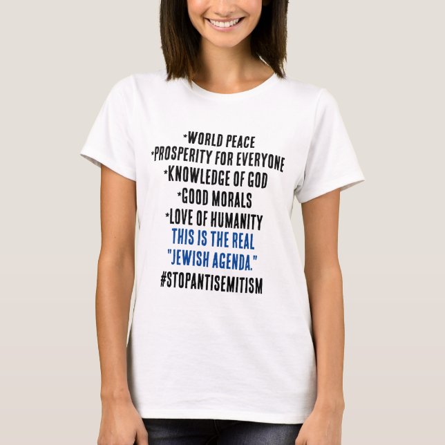 Stop Antisemitism the Real Jewish Agenda Women's  T-Shirt (Front)