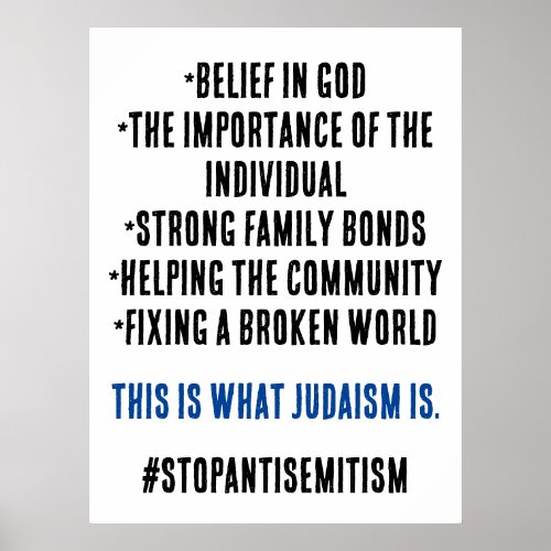 Stop Antisemitism What Judaism Really Is T_Shirt Poster