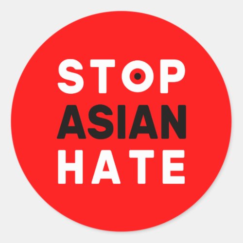 Stop Asian AAPI Hate Target Social Message   Classic Round Sticker