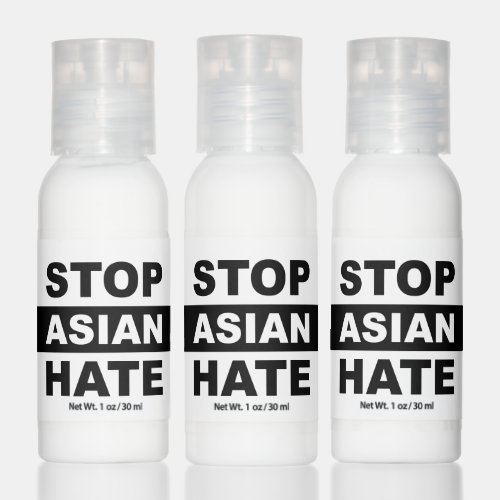 Stop Asian Hate Anti_Racism Slogan Black Logo Hand Lotion