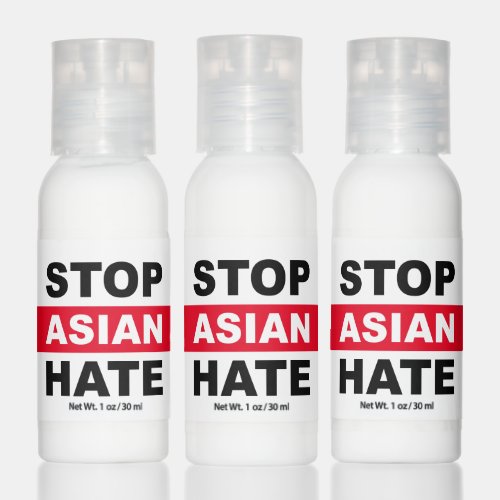 Stop Asian Hate Anti_Racism Slogan Black Red Logo Hand Lotion
