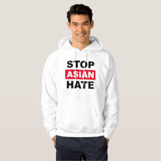 Stop Asian Hate Anti-Racism Slogan Black Red Logo Hoodie