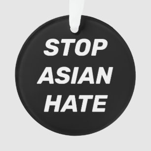 Stop Asian Hate black and white modern typography Ornament