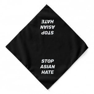 Stop Asian Hate, black white Bandana