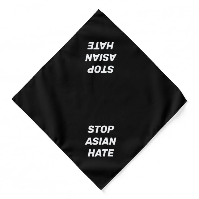 Stop Asian Hate, black white Bandana (Front)