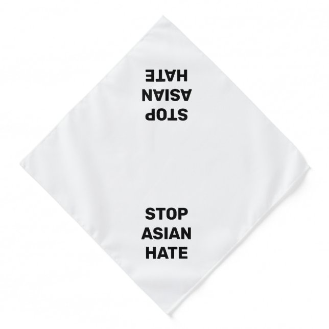 Stop Asian Hate, black white Bandana (Front)