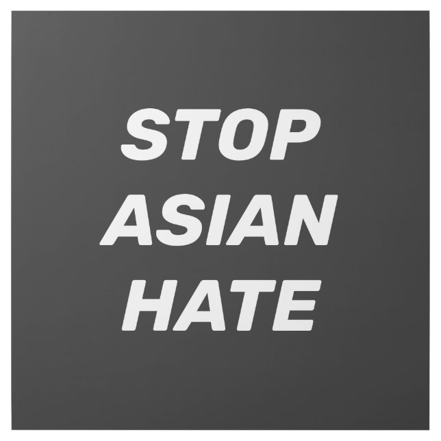 Stop Asian Hate, black white Gallery Wrap (Front)