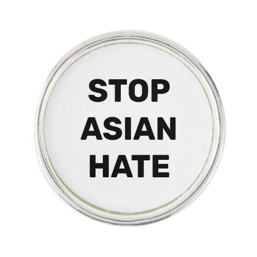 Stop Asian Hate black white Lapel Pin