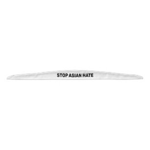 Stop Asian Hate, black white Tie Headband