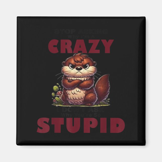 Stop Asking Why I'm A Crazy I Don't Ask Why You're Magnet (Front)