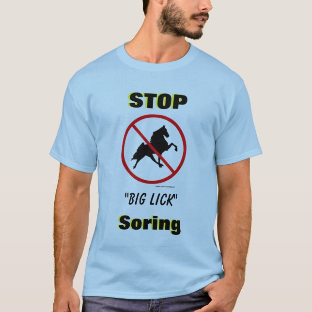 STOP "Big Lick" Soring with Ban Symbol T-Shirt (Front)