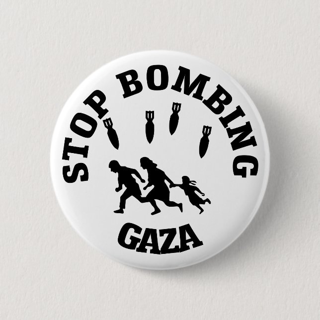 Stop Bombing Gaza Button (Front)