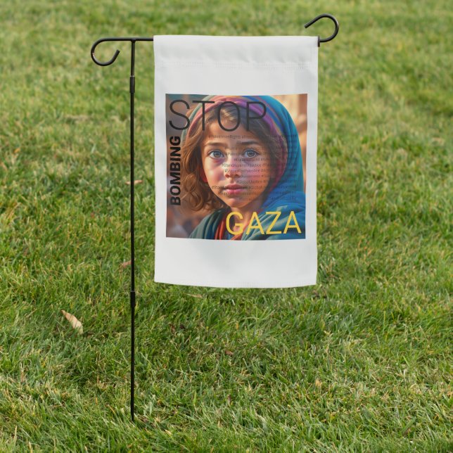 Stop Bombing Gaza Weatherproof Garden Flag (In SItu)