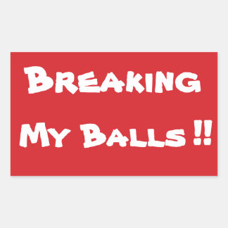 STOP Breaking My Balls Stop Sign Sticker
