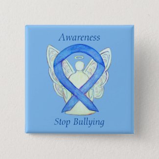 Stop Bullying Awareness Ribbon Custom Pin Buttons