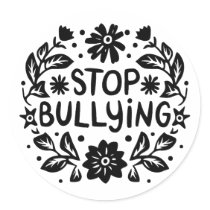 Stop bullying bully classic round sticker