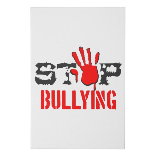 Stop Bullying Faux Canvas Print