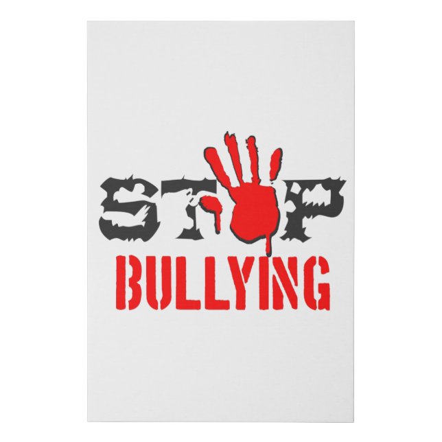 Stop Bullying Faux Canvas Print (Front)