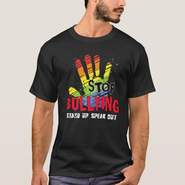 Stop Bullying Hand Supporter Stand Up Speak Anti B T-Shirt (Front)